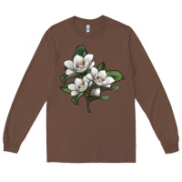 Chestnut Magnolia Flower Illustration Long Sleeve Tee - LillyAllenDesigns