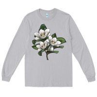 Moon Dust Magnolia Flower Illustration Long Sleeve Tee - LillyAllenDesigns