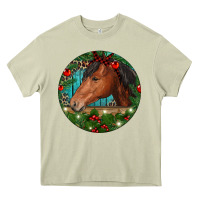 Mossy Western Horse Christmas Heavy Core Tee - RanaPortraitStore