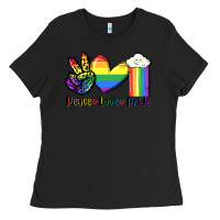 Black Peace love Pride Ladies Tee - FaDigitalArtStudio