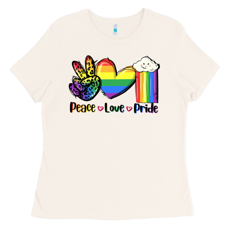 Peace Love Pride Ladies Tee by FaDigitalArtStudio | Teevron