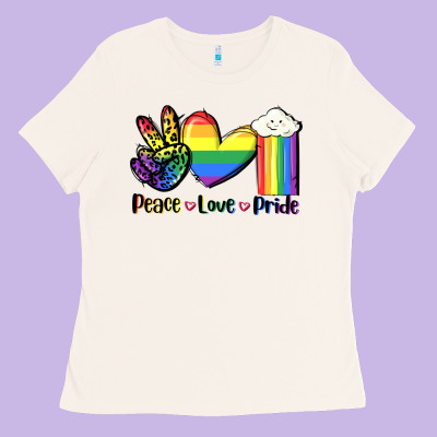 Peace Love Pride Ladies Tee Designed By Fadigitalartstudio