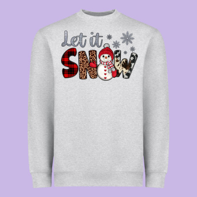 Let It Snow Snowman Heavyweight Sweatshirt Designed By Jahusdesignshop