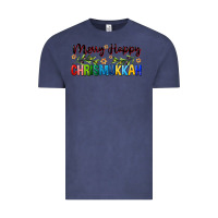 Vintage Denim merry happy chrismukkah with olive branch Vintage Tee - FaDigitalArtStudio