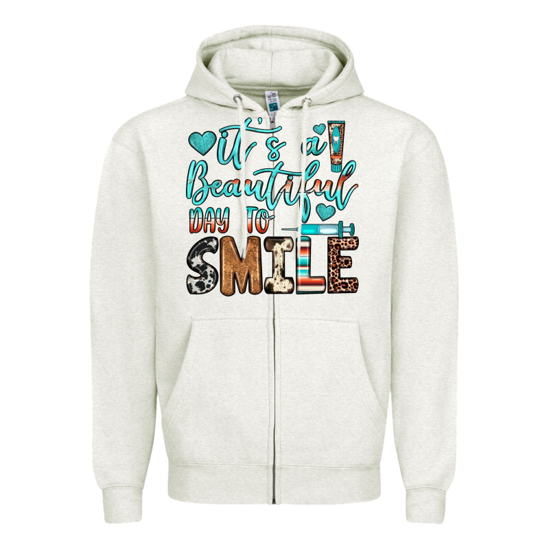 It’s A Beautiful Day To Smile Zipper Hoodie by JahusDesignShop | Teevron