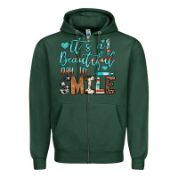 Sports Green it’s a beautiful day to smile Zipper Hoodie - JahusDesignShop
