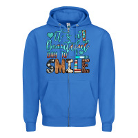 True Royal it’s a beautiful day to smile Zipper Hoodie - JahusDesignShop