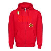 Red sicily Zipper Hoodie - baoMotion