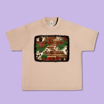 Christmas Buffalo Plaid Cowhide Background Urban Heavy Tee Designed By Jasminsmagicworld