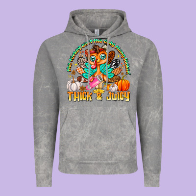 The Turkey Ain’t The Only Thing Lookin Thick & J Vintage Hoodie Designed By Cowhidedigitalart