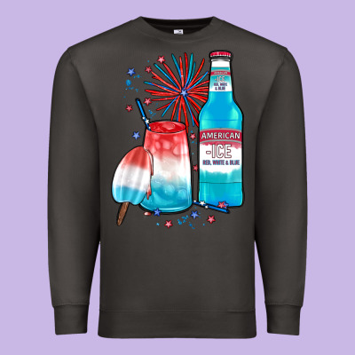 Th Of July Drinks, American Ice Premium Sweatshirt Designed By Jahusdesignshop