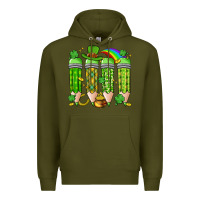 Army Green st. patrick's day teacher pencils Premium Hoodie - Artiststas