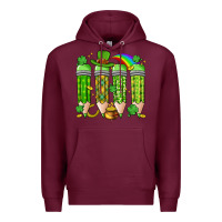 Burgundy st. patrick's day teacher pencils Premium Hoodie - Artiststas