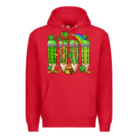 Red st. patrick's day teacher pencils Premium Hoodie - Artiststas
