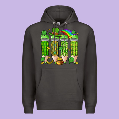 St. Patrick's Day Teacher Pencils Premium Hoodie Designed By Artiststas