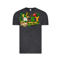 Vintage Black one lucky teacher Vintage Tee - FaDigitalArtStudio