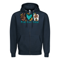 Navy peace love dental Zipper Hoodie - JahusDesignShop