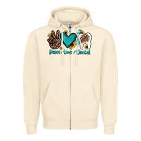 Sandshell peace love dental Zipper Hoodie - JahusDesignShop
