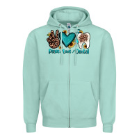 Seafoam peace love dental Zipper Hoodie - JahusDesignShop