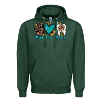 Sports Green peace love dental Zipper Hoodie - JahusDesignShop