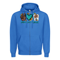 True Royal peace love dental Zipper Hoodie - JahusDesignShop