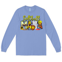 Colony Blue Softball Mama Long Sleeve Tee - CowhideDigitalArt