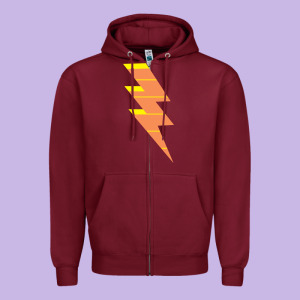 Lightning Bolt Zipper Hoodie Designed By Baomotion