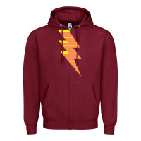 Burgundy LIGHTNING BOLT Zipper Hoodie - baoMotion