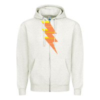 Oatmeal Heather LIGHTNING BOLT Zipper Hoodie - baoMotion