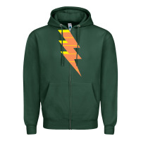 Sports Green LIGHTNING BOLT Zipper Hoodie - baoMotion