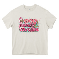 Cream my god is stronger than cancer Heavy Core Tee - CowGirlArtShop