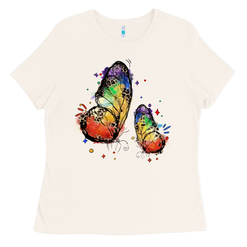 Rainbow Butterfly Pride Ladies Tee by FaDigitalArtStudio | Teevron