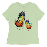 Matcha rainbow butterfly pride Ladies Tee - FaDigitalArtStudio