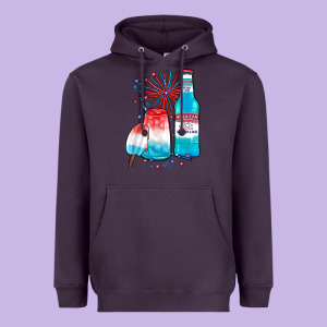 Th Of July Drinks, American Ice Heavyweight Hoodie Designed By Jahusdesignshop