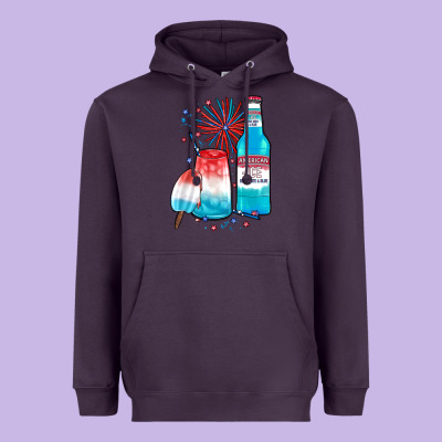 Th Of July Drinks, American Ice Heavyweight Hoodie Designed By Jahusdesignshop