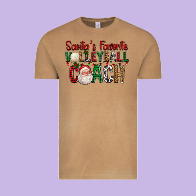 Santa's Favorite Volleyball Coach For Christmas Vintage Tee Designed By Fadigitalartstudio