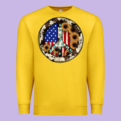 Peace Sign Premium Sweatshirt Designed By Jahusdesignshop