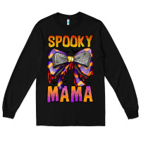 Black Spooky Mama Long Sleeve Tee - CowhideDigitalArt