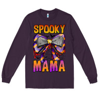 Plum Spooky Mama Long Sleeve Tee - CowhideDigitalArt