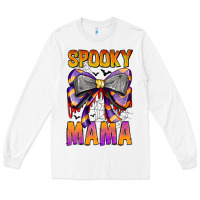 White Spooky Mama Long Sleeve Tee - CowhideDigitalArt