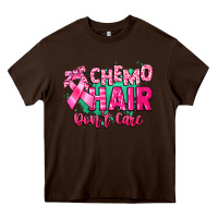 Chocolate Brown Chemo hair don't care Cancer Awareness Heavy Core Tee - HowdyJamesFarm