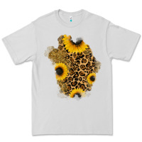 Dove Grey glitter sunflowers leopard patch Premium Tee - RanaPortraitStore
