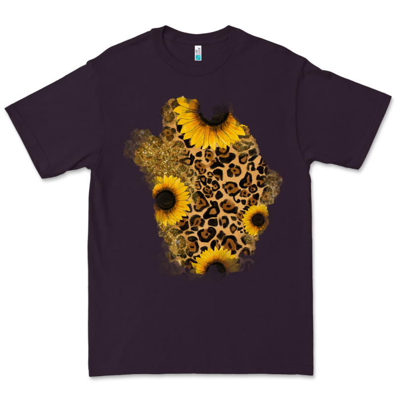 Glitter Sunflowers Leopard Patch Premium Tee by RanaPortraitStore | Teevron