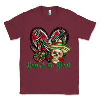 Burgundy Day of the dead Mexico Classic Tee - HowdyJamesFarm