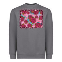 Storm pink rose leopard background Heavyweight Sweatshirt - JahusDesignShop