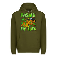 Army Green pushin' my luck Premium Hoodie - Artiststas