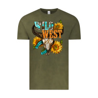 Vintage Olive Western Wild West Rodeo Vintage Tee - BundleAndBundleShop