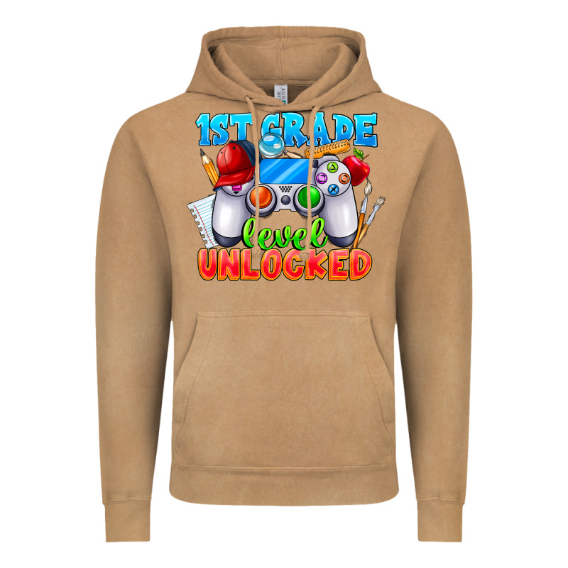 1st Grade Level Unlocked Vintage Hoodie by CowhideDigitalArt | Teevron