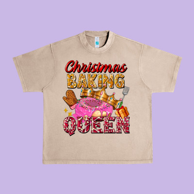 Christmas Baking Queen Urban Heavy Tee Designed By Fadigitalartstudio