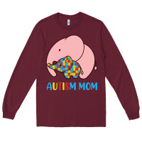 Burgundy autism awareness autism mom Long Sleeve Tee - CowhideDigitalArt